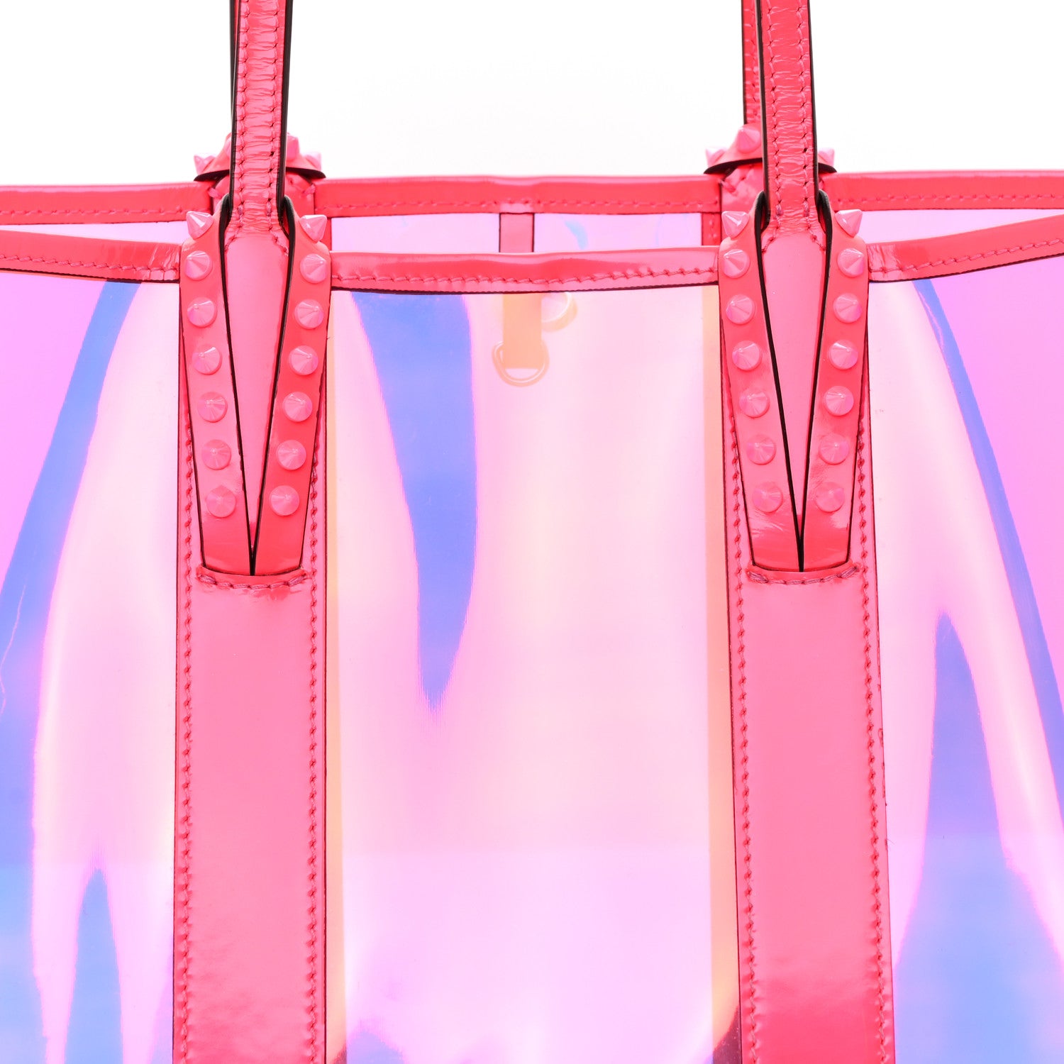 Christian Louboutin PVC Spikes East West Cabata Tote Pink 8 of 11