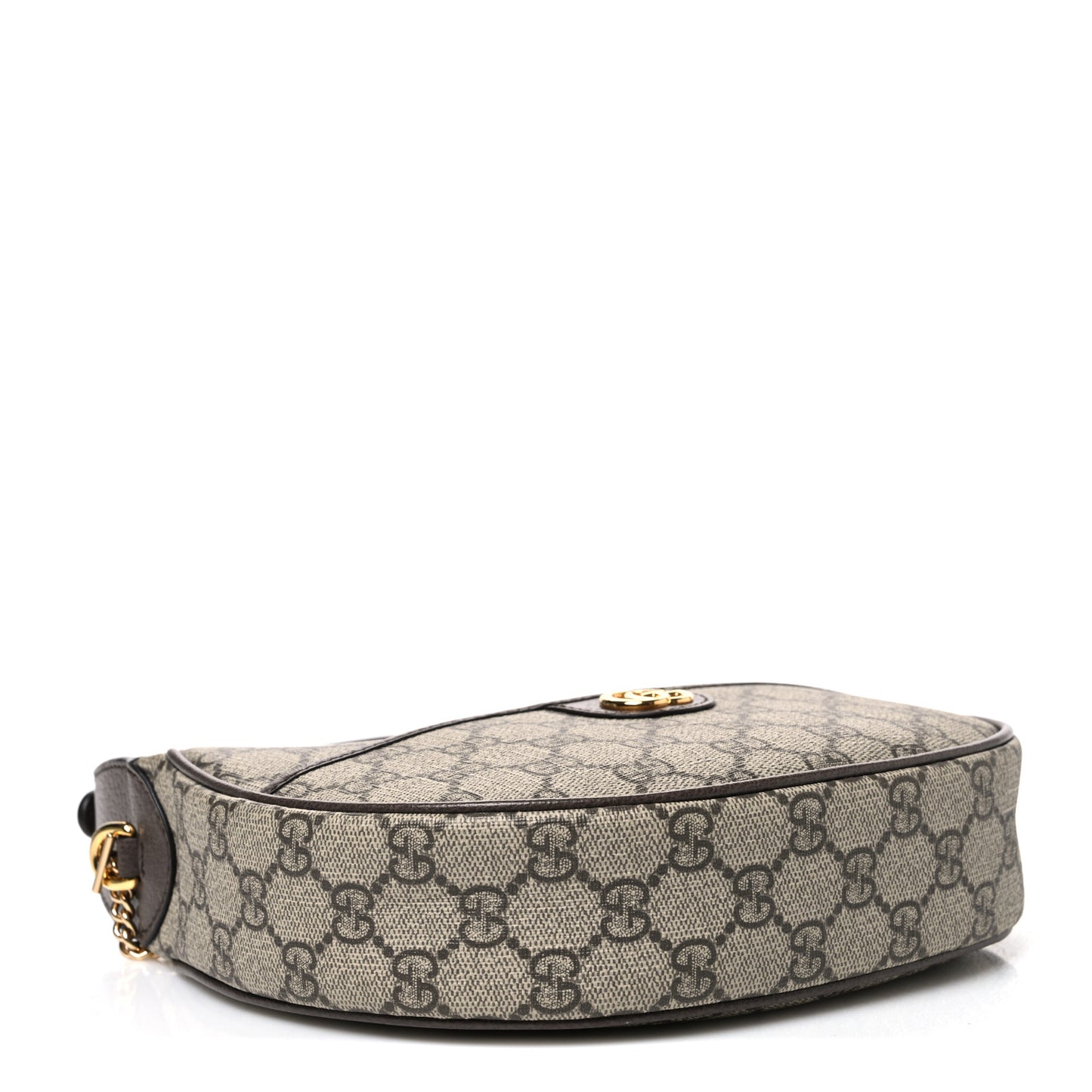 GG Supreme Monogram Textured Dollar Calfskin Small Ophidia Shoulder Bag Beige Ebony New Acero