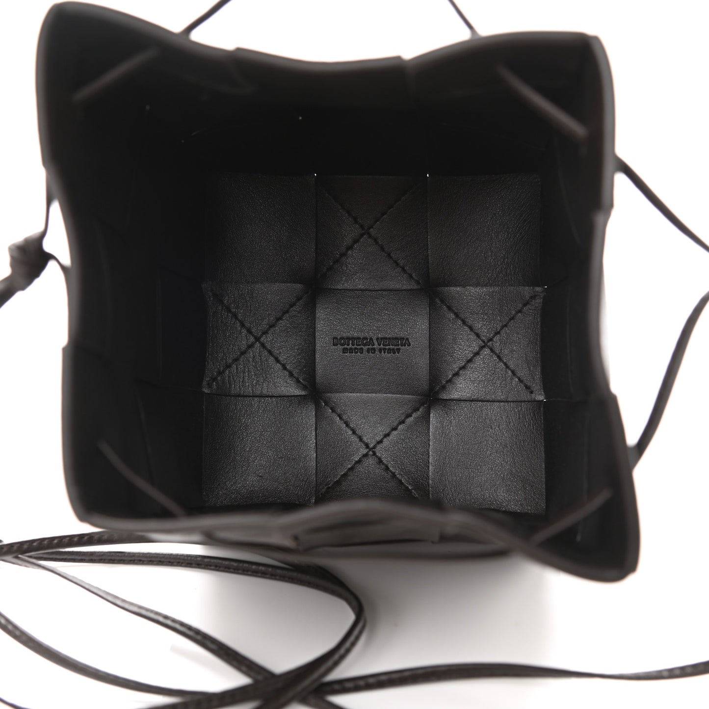 Nappa Maxi Intrecciato Cassette Bucket Bag Ebano