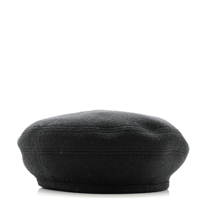 Hermes Wool Cashmere Saint Honore Drap Beret 59 Black 6 of 8