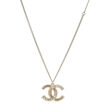 Chanel Crystal Enamel CC Necklace Light Gold 1 of 6