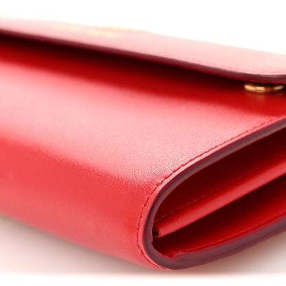 Alexander McQueen Calfskin Wallet on Chain Red 9 of 11