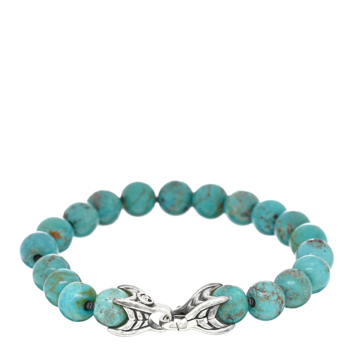 Sterling Silver Turquoise 8mm Spiritual Beads Bracelet