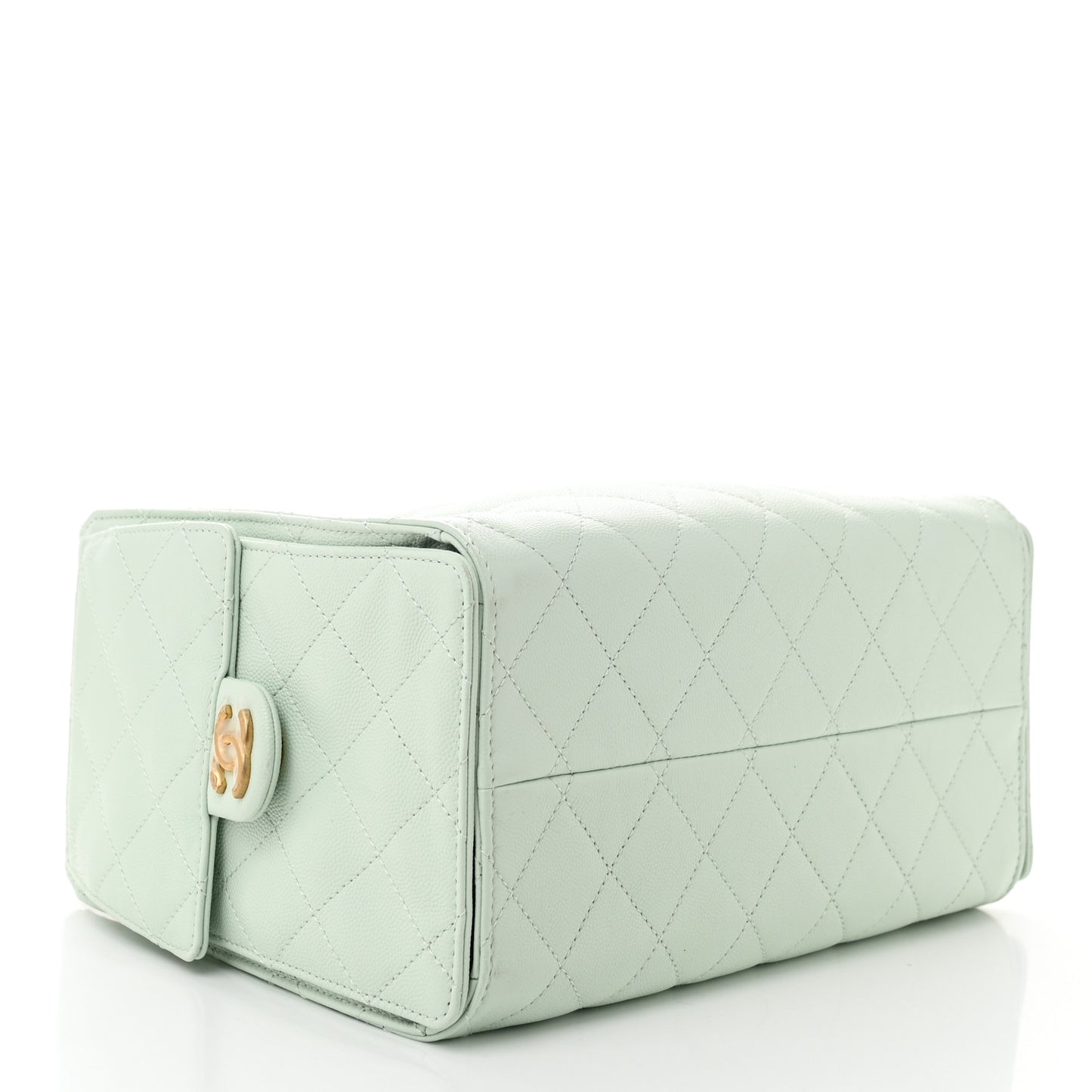 Caviar Quilted Small Chanel 25 Handbag Light Green