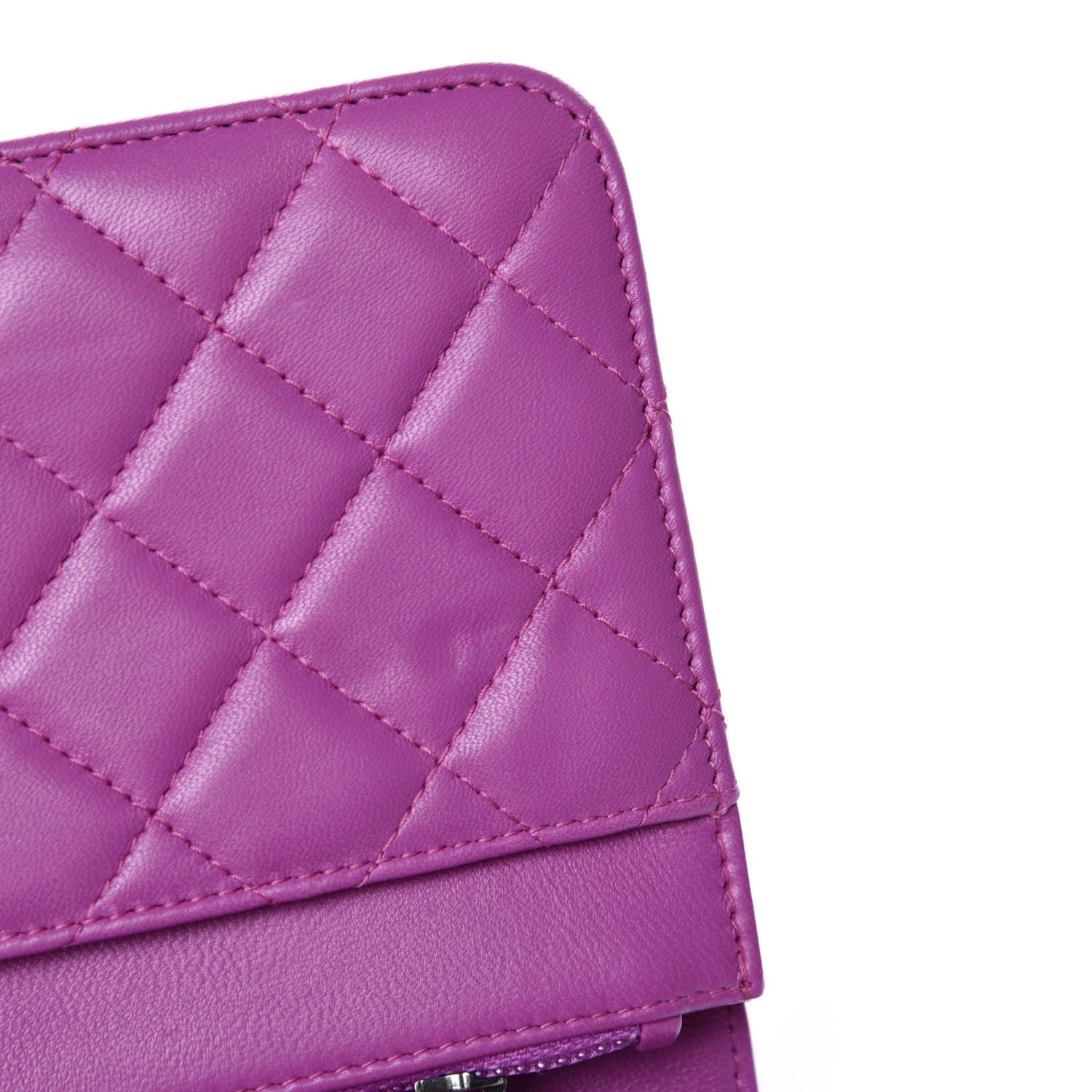 Chanel Lambskin Quilted Boy Wallet On Chain WOC Dark Pink 11 of 13