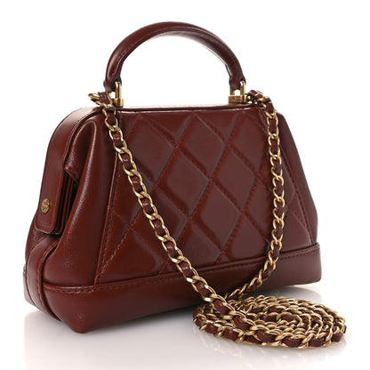 Chanel Shiny Lambskin Quilted Mini Cocodoc Top Handle Bag Brown 3 of 12