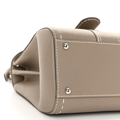 Delvaux Grained Rodeo Calfskin Surpique Mini Brillant Satchel Tourterelle Ivory 9 of 10