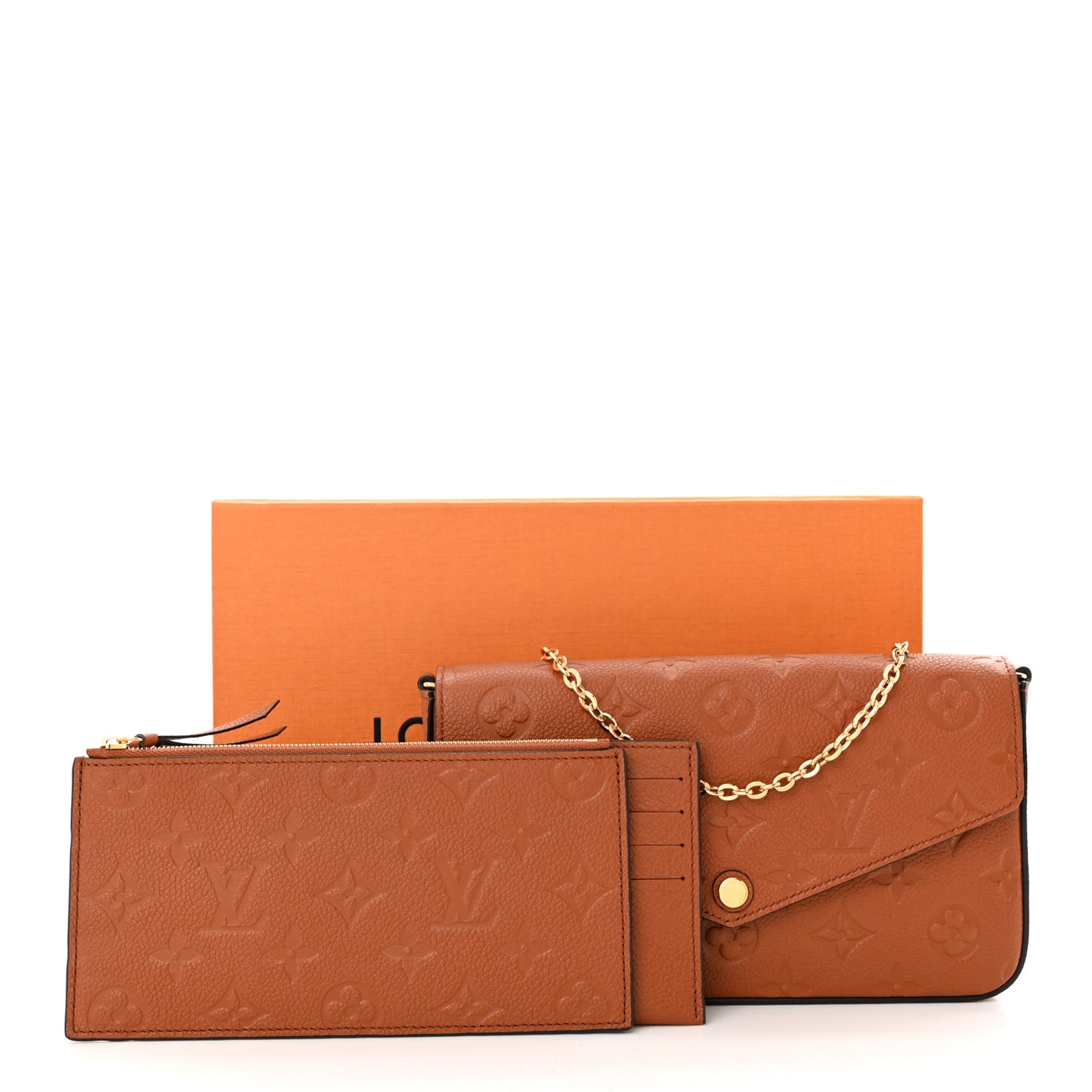 Empreinte Pochette Felicie Chain Wallet Cognac