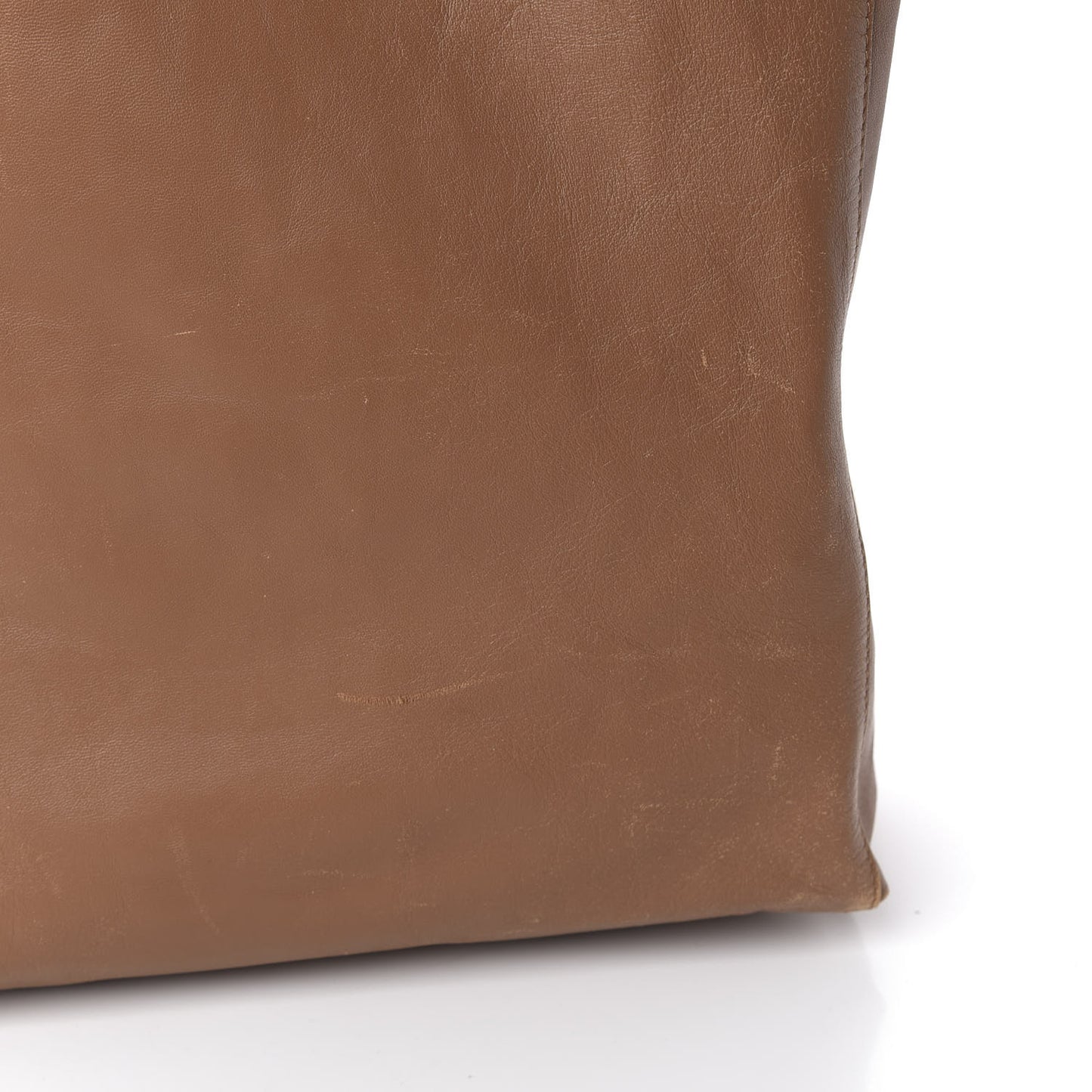 Lambskin Vertical Cabas Beige Brown