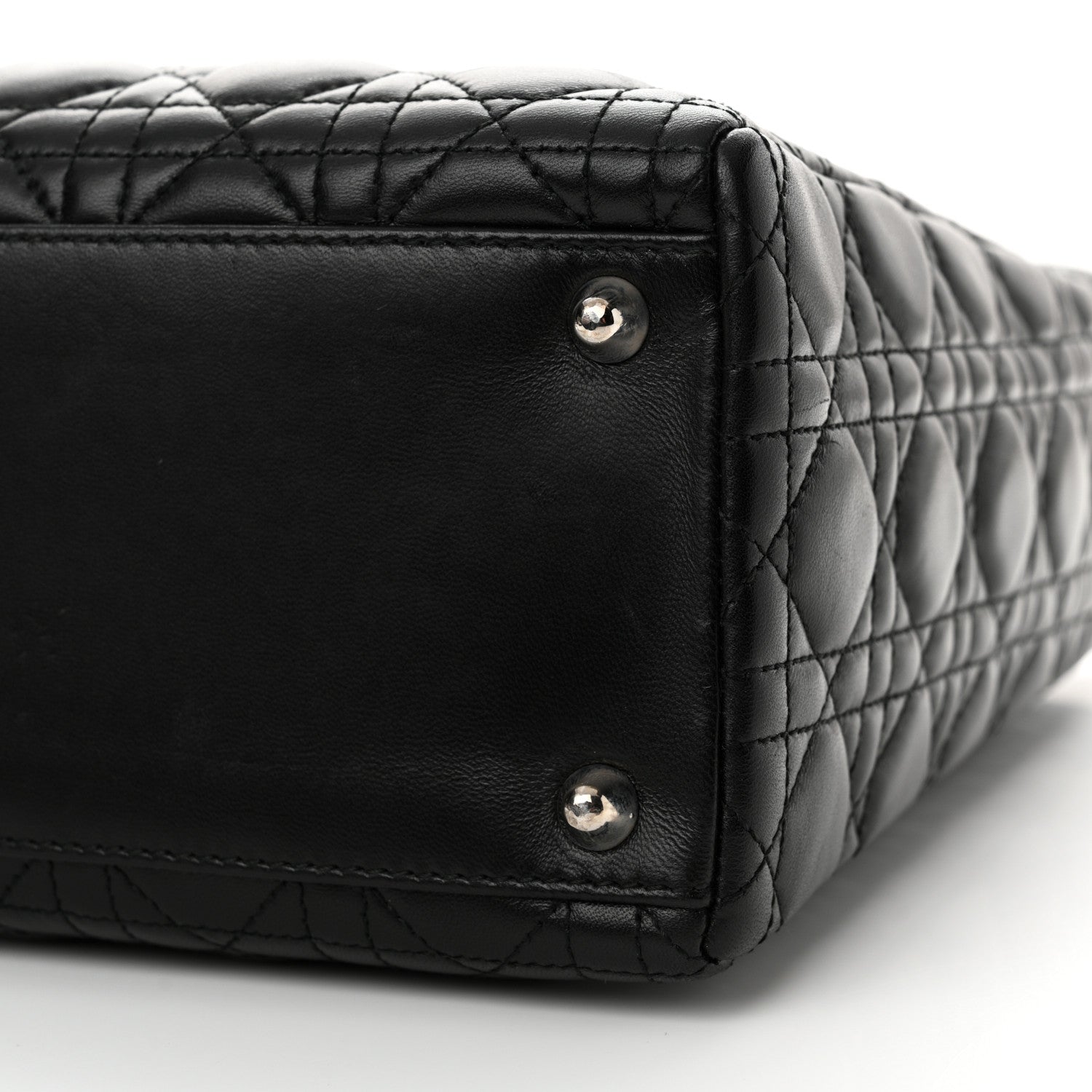 Christian Dior Lambskin Cannage Large Lady Dior Black 10 of 11