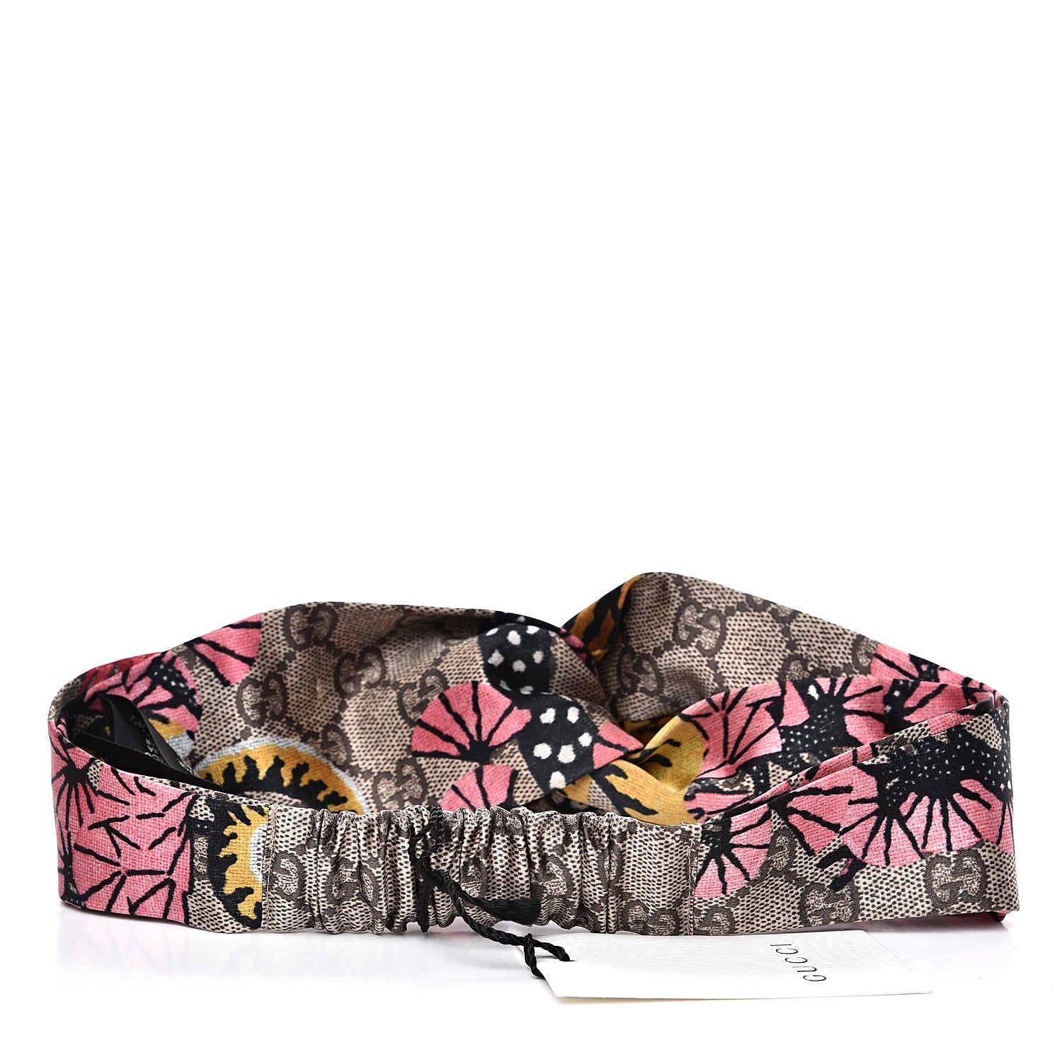 Gucci Silk Monogram Bengal Tiger Print Duchesse Headband M Pink 2 of 5