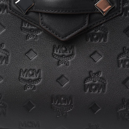 MCM Calfskin Essential Monogram Small Backpack Black 10 of 11
