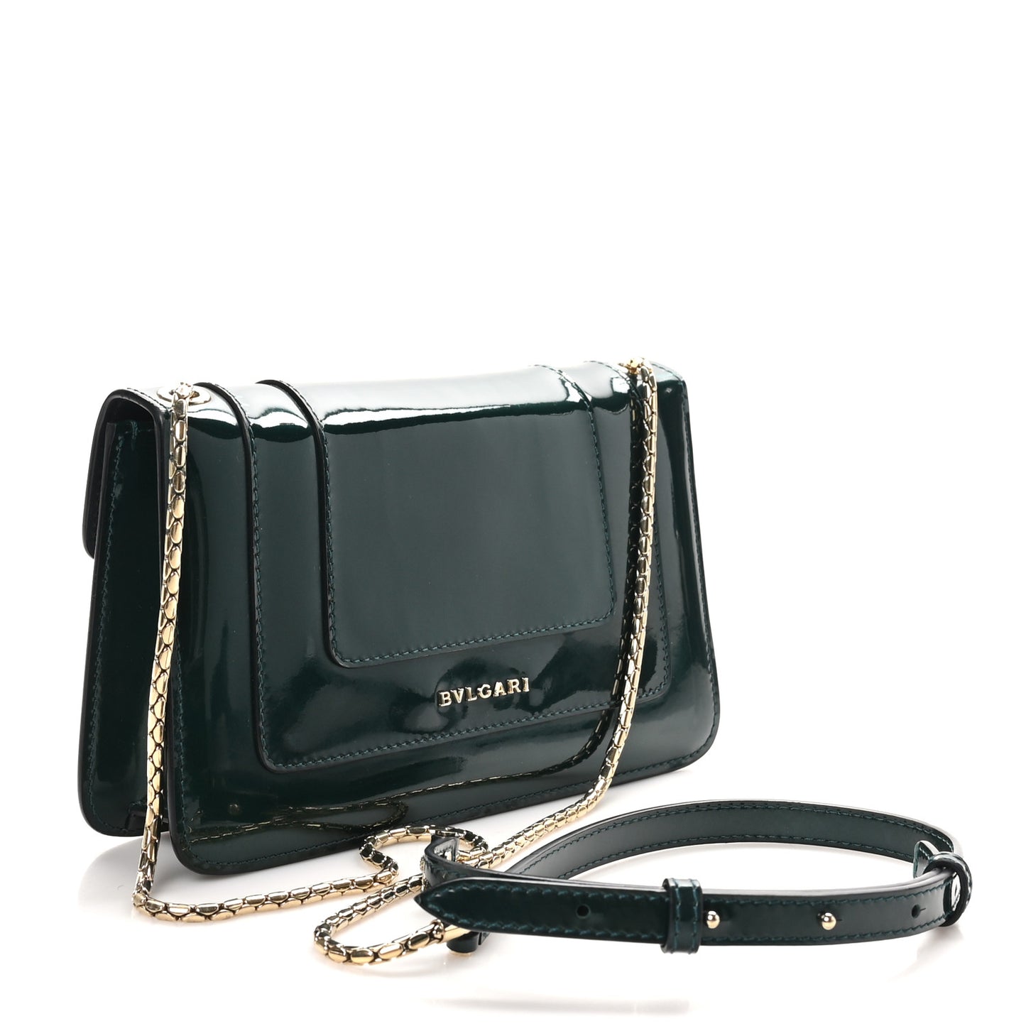 Patent Serpenti Forever Crossbody Emerald
