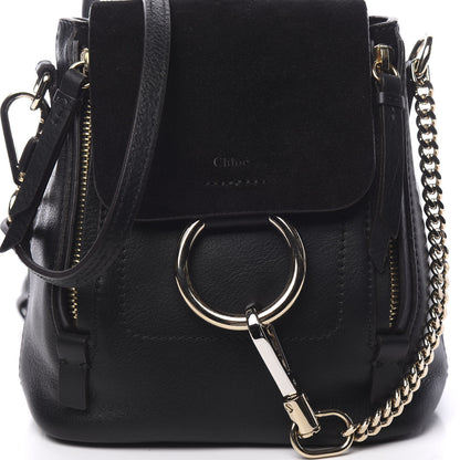 Chloe Suede Calfskin Mini Faye Backpack Black 10 of 10