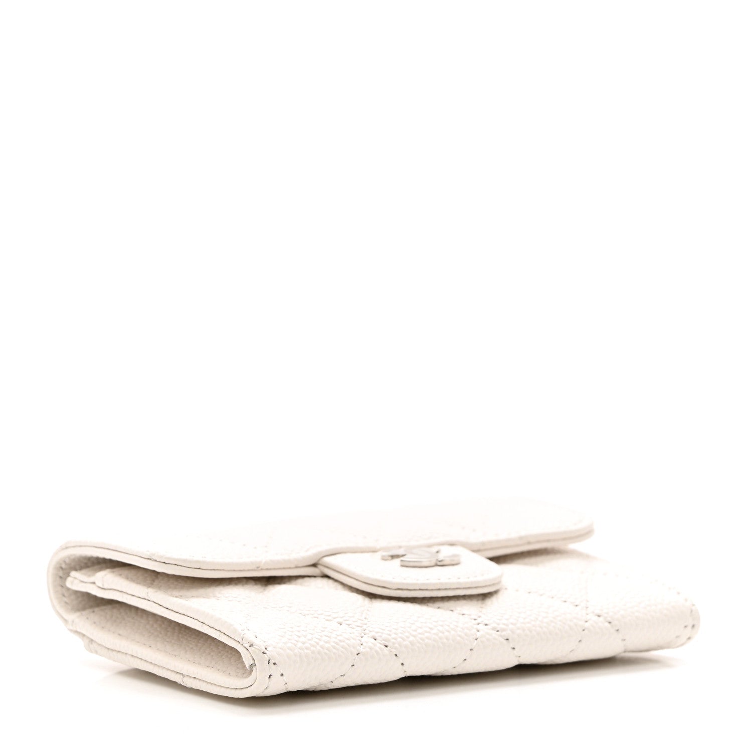 Chanel Caviar Quilted Flap Card Holder Wallet White 4 of 8