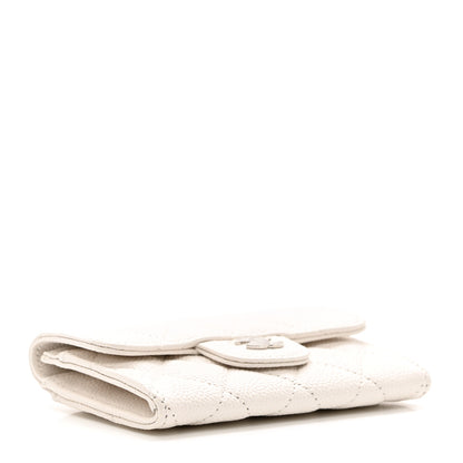 Chanel Caviar Quilted Flap Card Holder Wallet White 4 of 8