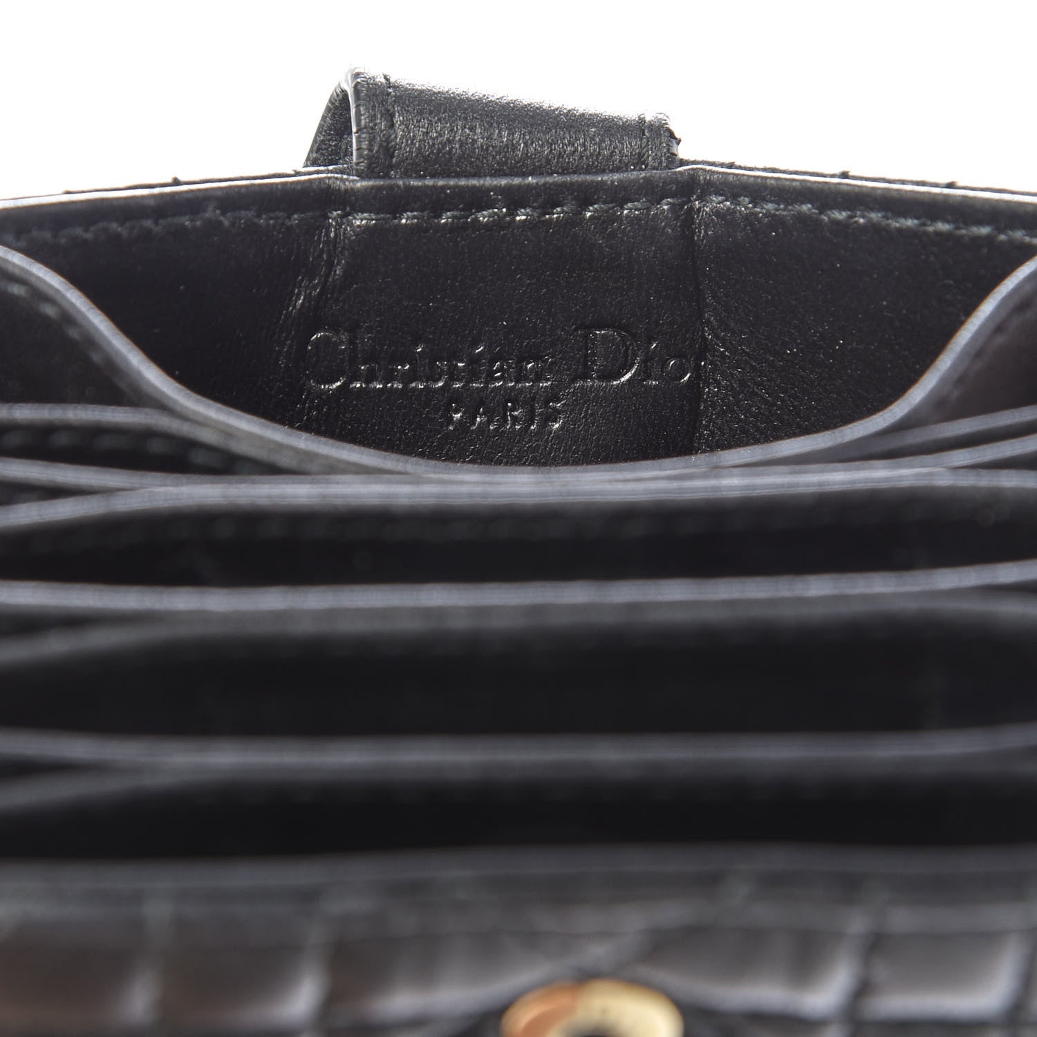Christian Dior Lambskin Cannage Lady Dior 5-Gusset Card Holder Black 6 of 7
