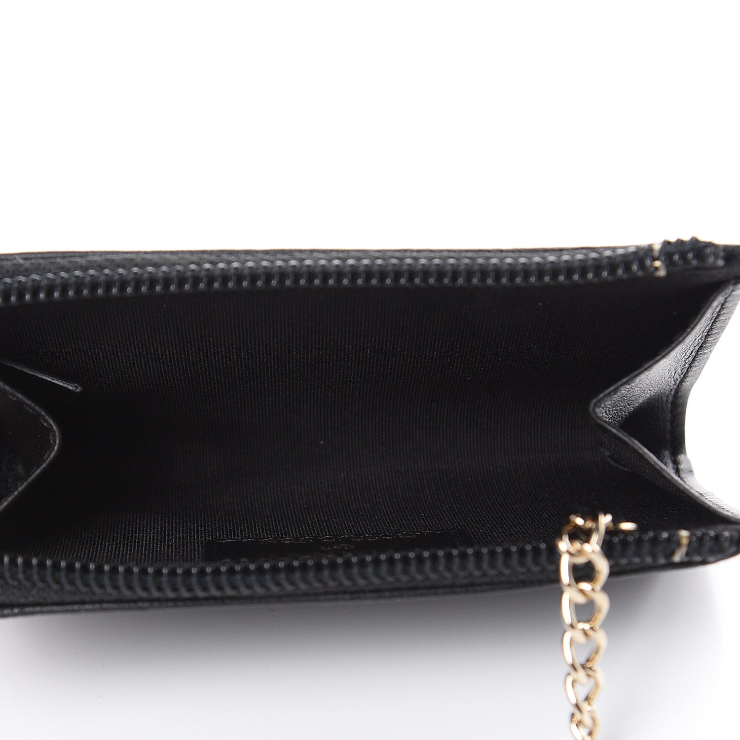 Chanel Calfskin Chain Embossed CC Key Holder Case Black 5 of 8