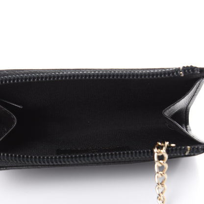 Chanel Calfskin Chain Embossed CC Key Holder Case Black 5 of 8
