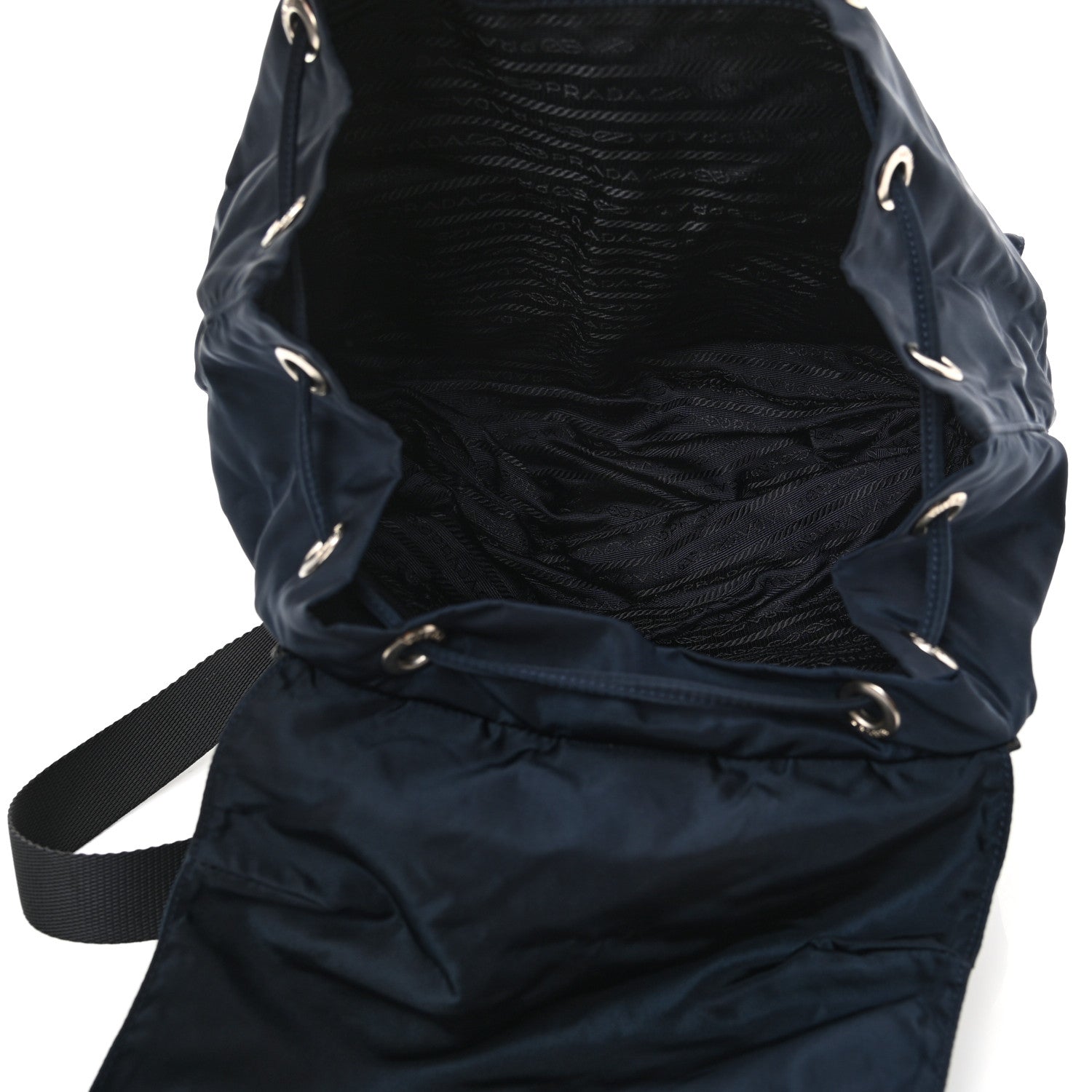 Prada Tessuto Nylon Saffiano Medium Backpack Blue 4 of 11