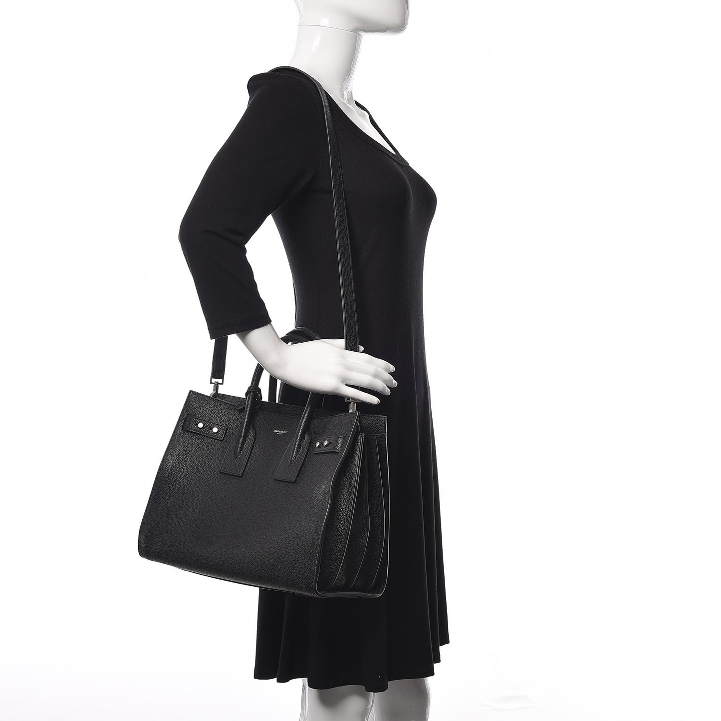Grained Calfskin Small Supple Sac De Jour Black