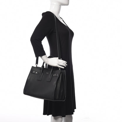 Saint Laurent Grained Calfskin Small Supple Sac De Jour Black 2 of 15