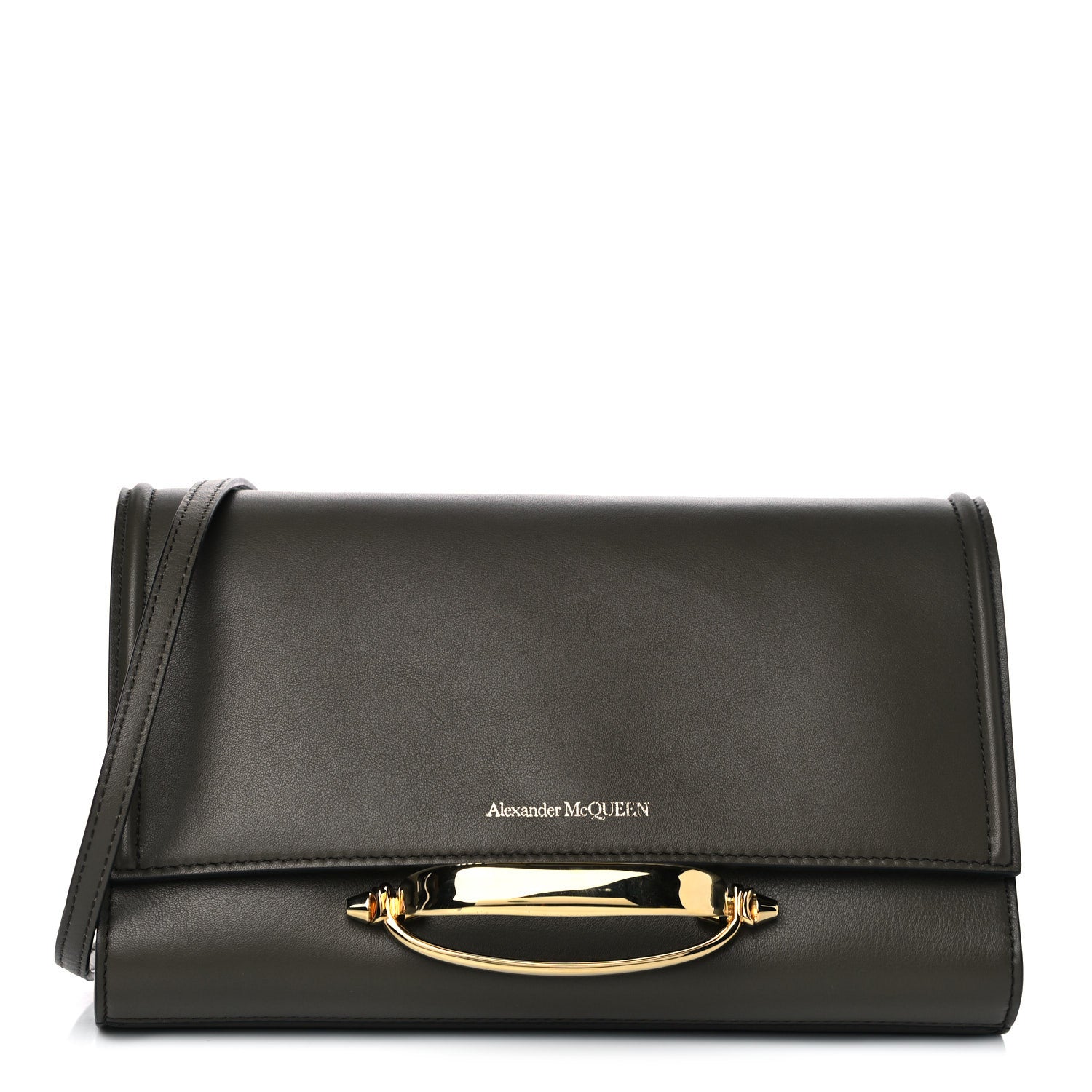 Alexander McQueen Calfskin The Story Crossbody Bag Khaki 1 of 11
