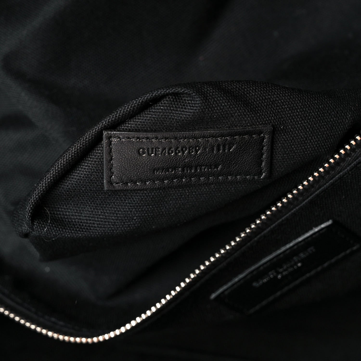 Saint Laurent Calfskin Crocodile Embossed Large Convertible ID Bag Black 10 of 11