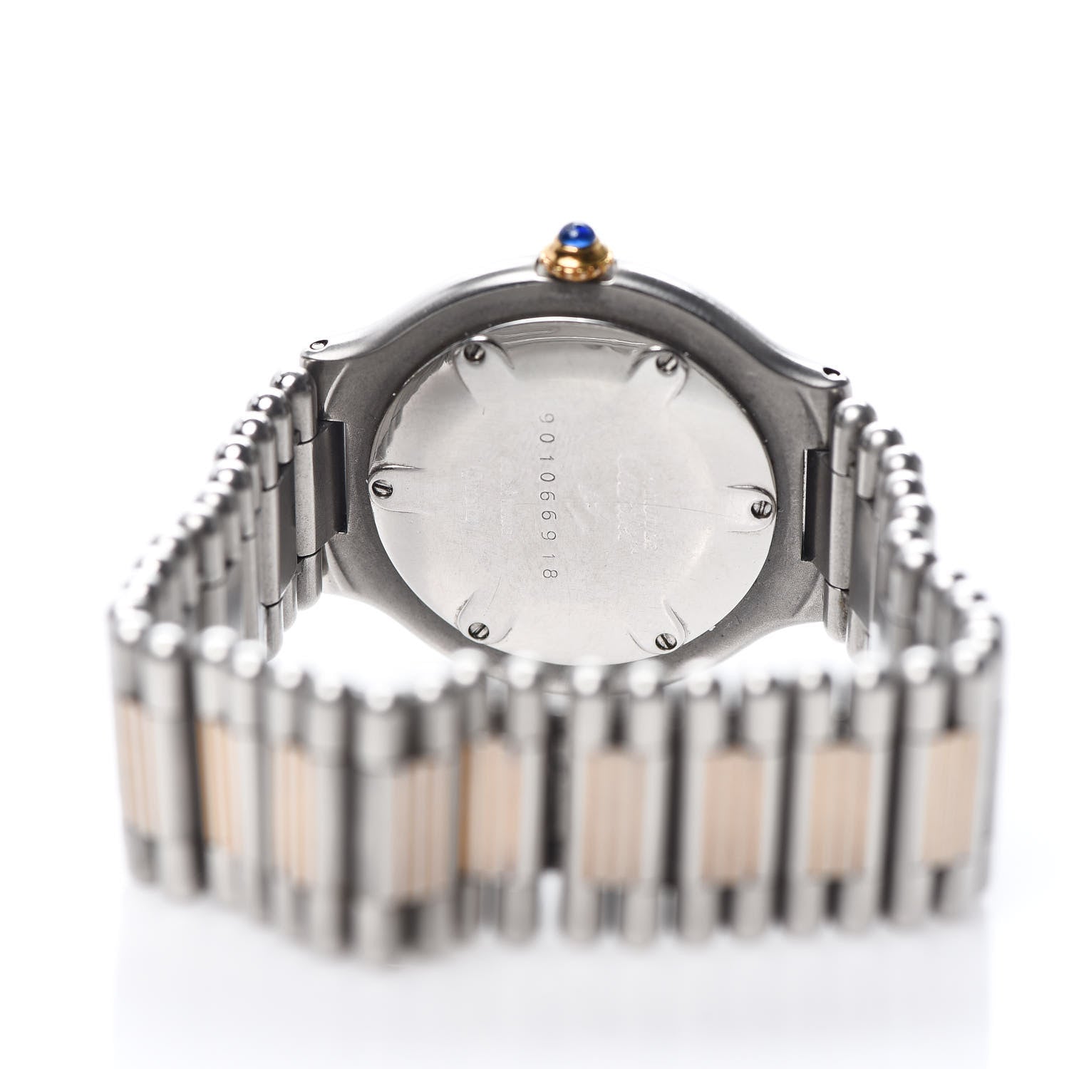 Cartier Stainless Steel 18K Yellow Gold 31mm Must De 21 Bullet Link Quartz Watch 5 of 6