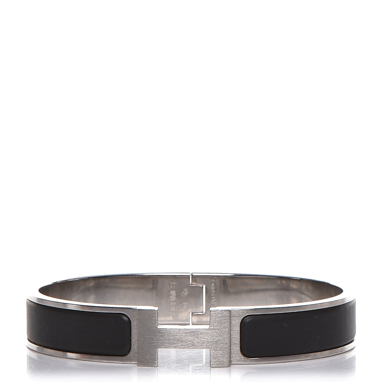 Hermes Matte Enamel Narrow Clic Clac HH Bracelet GM Black 1 of 5