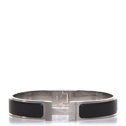 Hermes Matte Enamel Narrow Clic Clac HH Bracelet GM Black 1 of 5