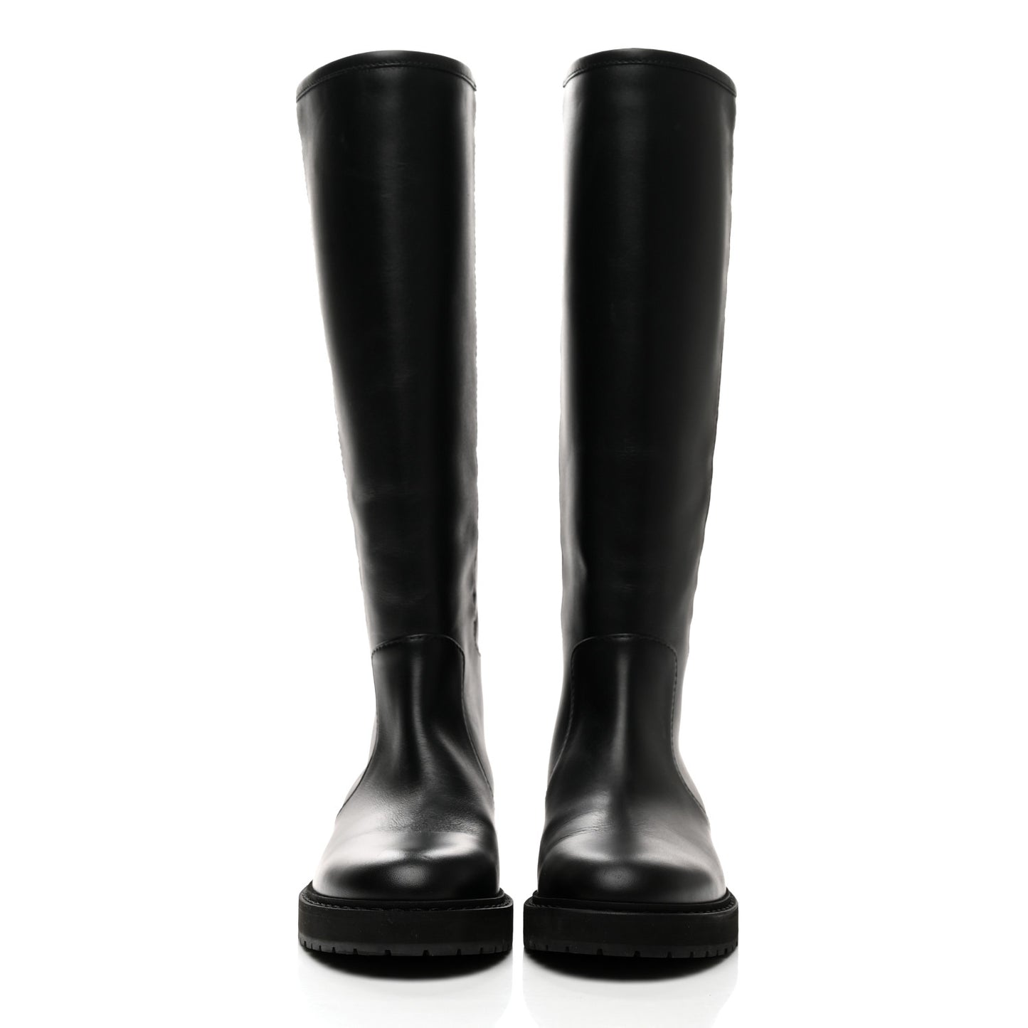 Vitello Nappa FF Embossed Tall Boots 37 Black