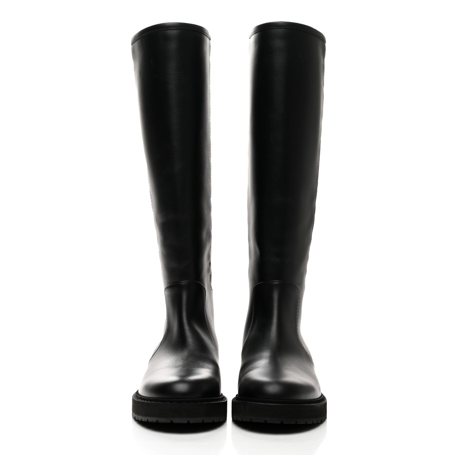 Fendi Vitello Nappa FF Embossed Tall Boots 37 Black 2 of 8