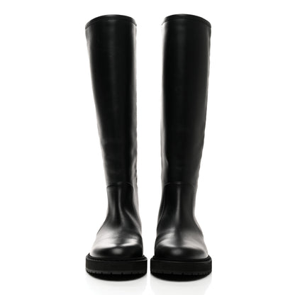 Fendi Vitello Nappa FF Embossed Tall Boots 37 Black 2 of 8