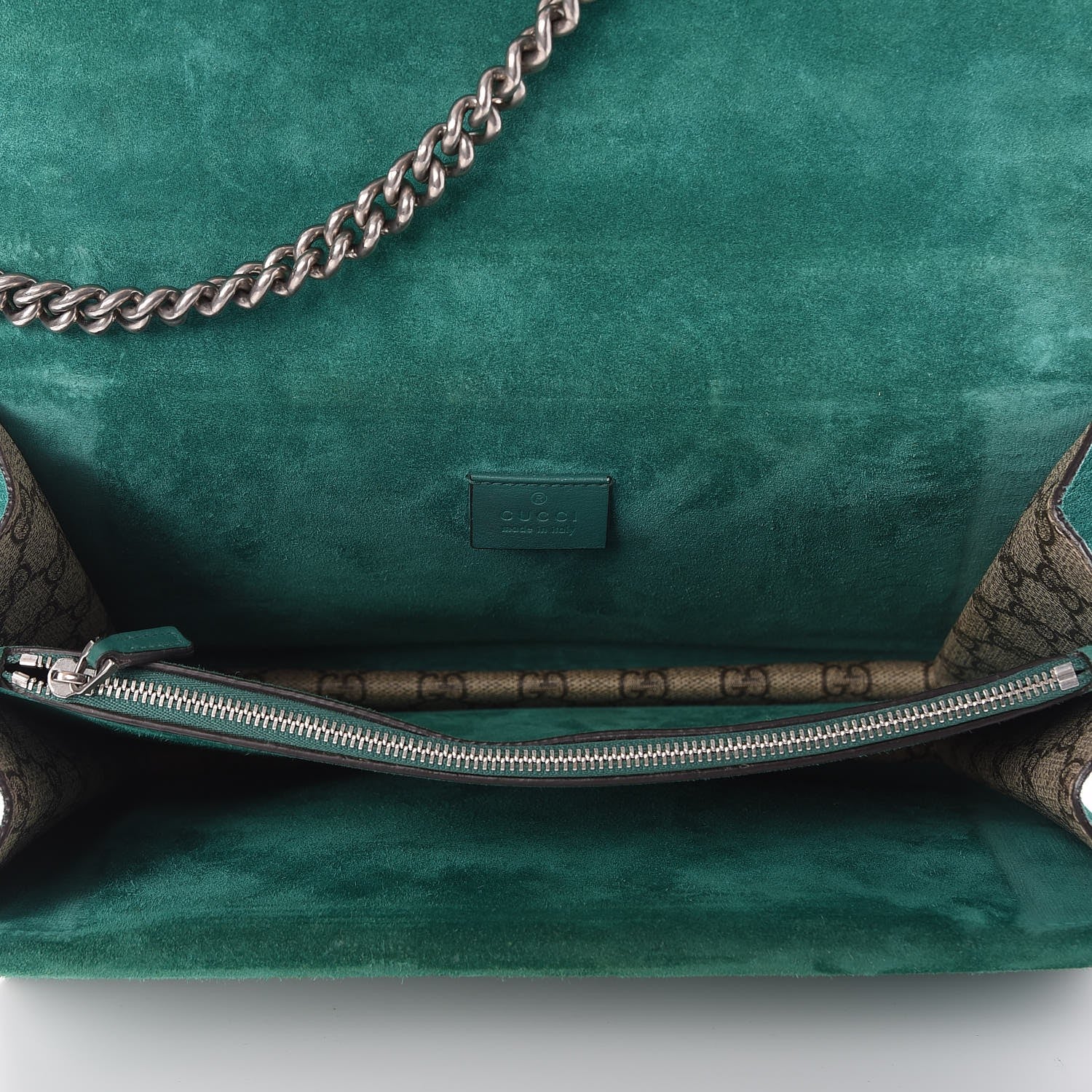 Gucci GG Supreme Monogram Embroidered Medium Dionysus Shoulder Bag Emerald 5 of 7