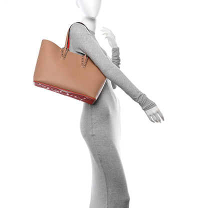 Christian Louboutin Calfskin Empire Spikes Small East West Cabata Tote Nude 2 of 12