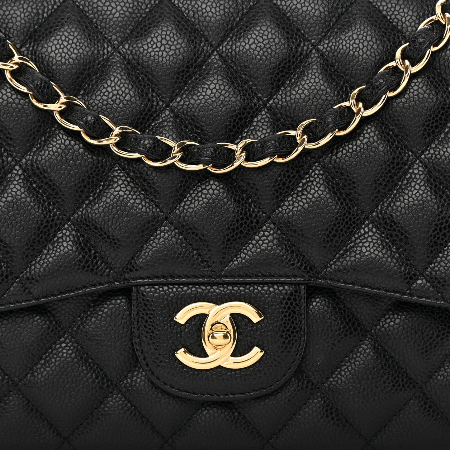 Caviar Quilted Jumbo Single Flap Black