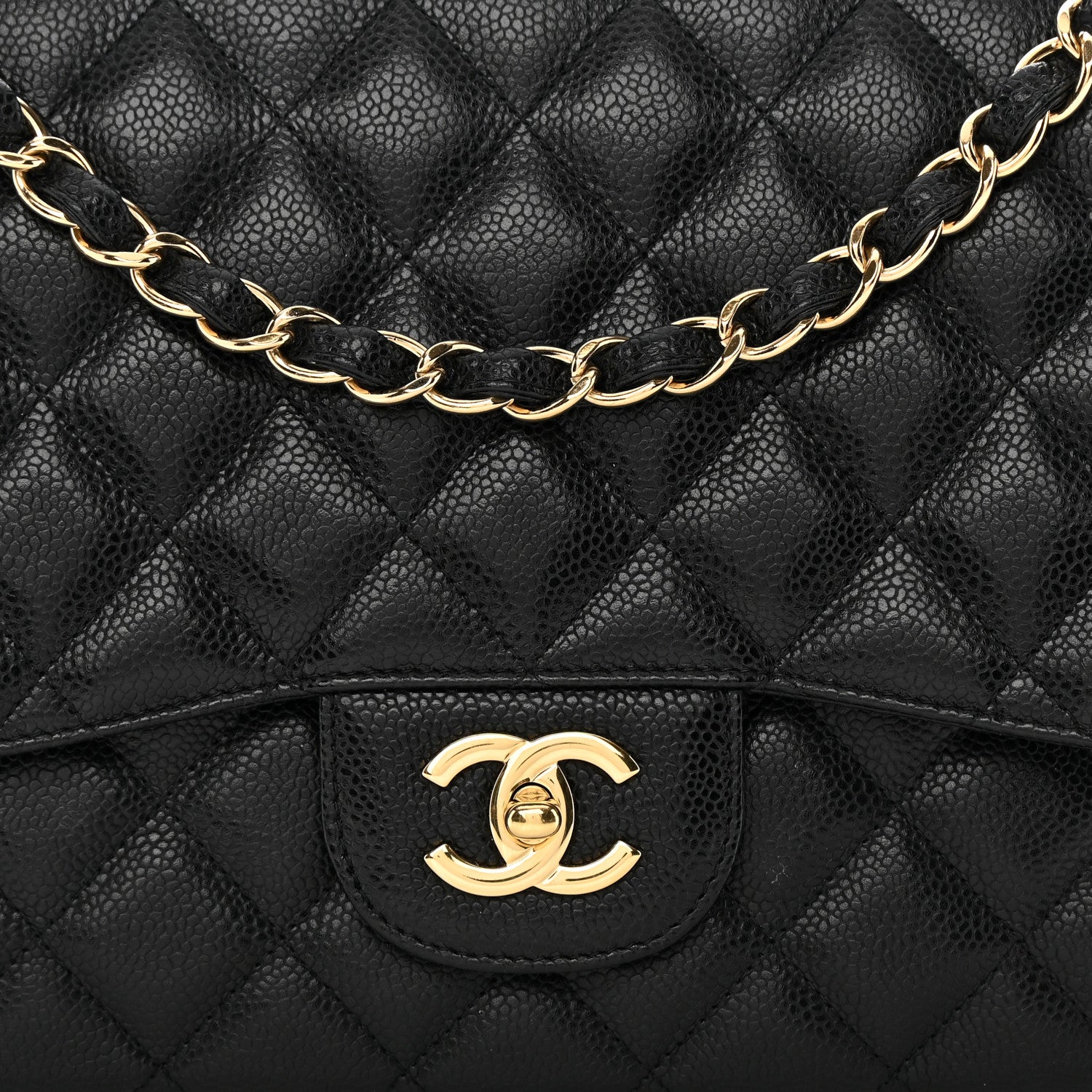 Chanel Caviar Quilted Jumbo Single Flap Black 8 of 12