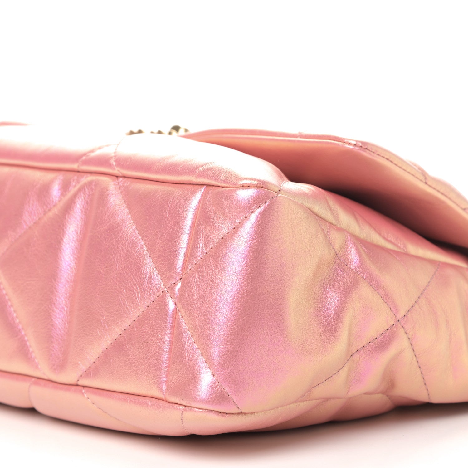 Chanel Iridescent Calfskin Quilted Large Chanel 19 Flap Pink 6 of 9