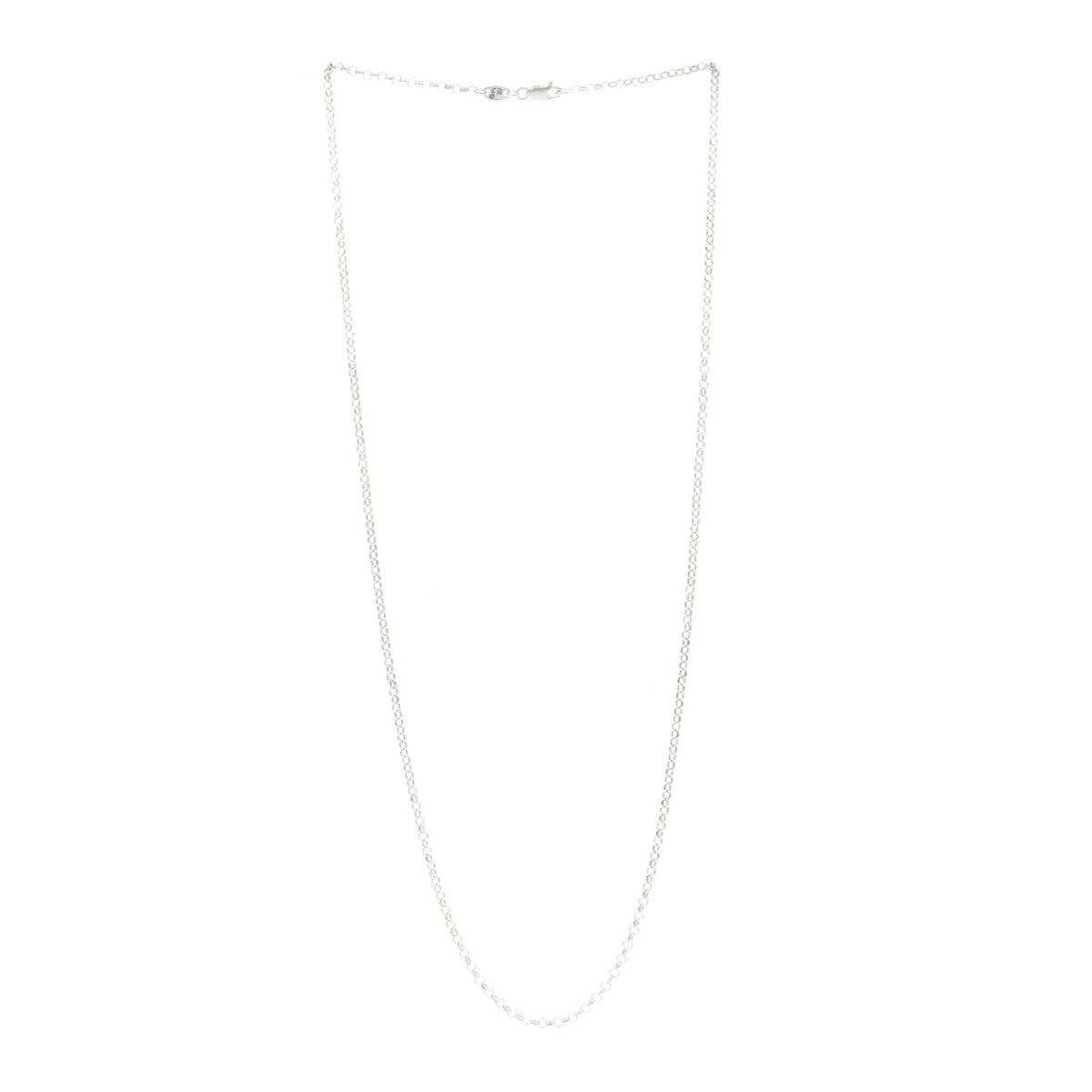 Sterling Silver Roll Chain Necklace 22"
