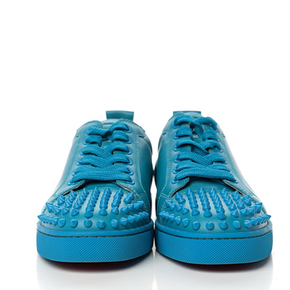 Christian Louboutin Calfskin Mens Louis Junior Spikes Flat Sneakers 41 Turquoise 2 of 9