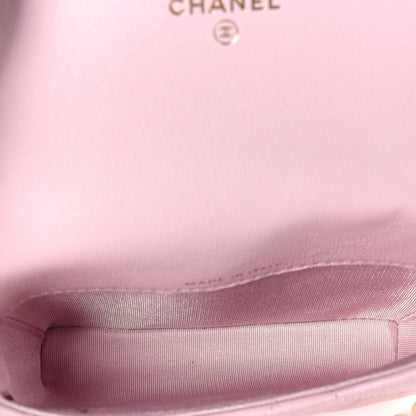 Chanel Calfskin Quilted About Pearls Card Holder Flap With Chain Light Pink 5 of 10