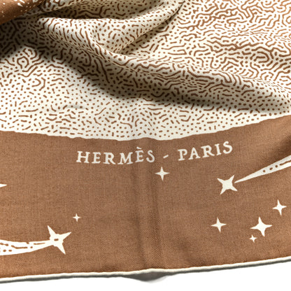 Hermes Silk Cashmere Clair De Lune Shawl 140 Camel White 2 of 6