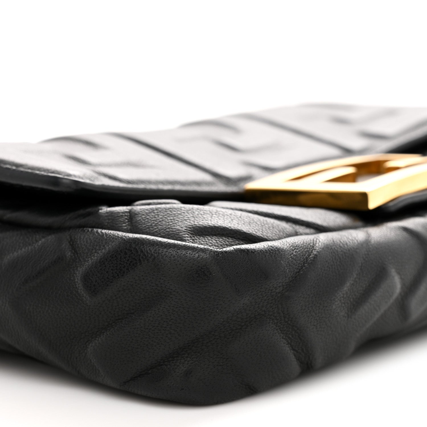 Fendi Nappa FF 1974 Embossed Mini Baguette Black 9 of 12