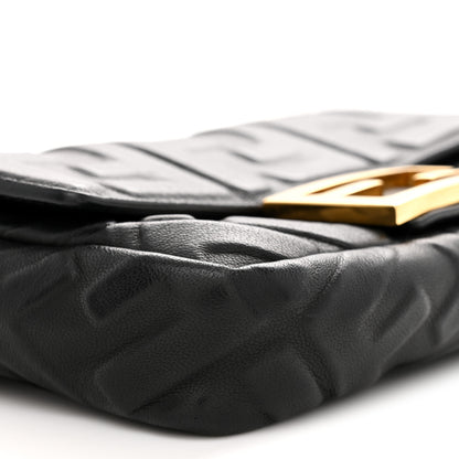 Fendi Nappa FF 1974 Embossed Mini Baguette Black 9 of 12
