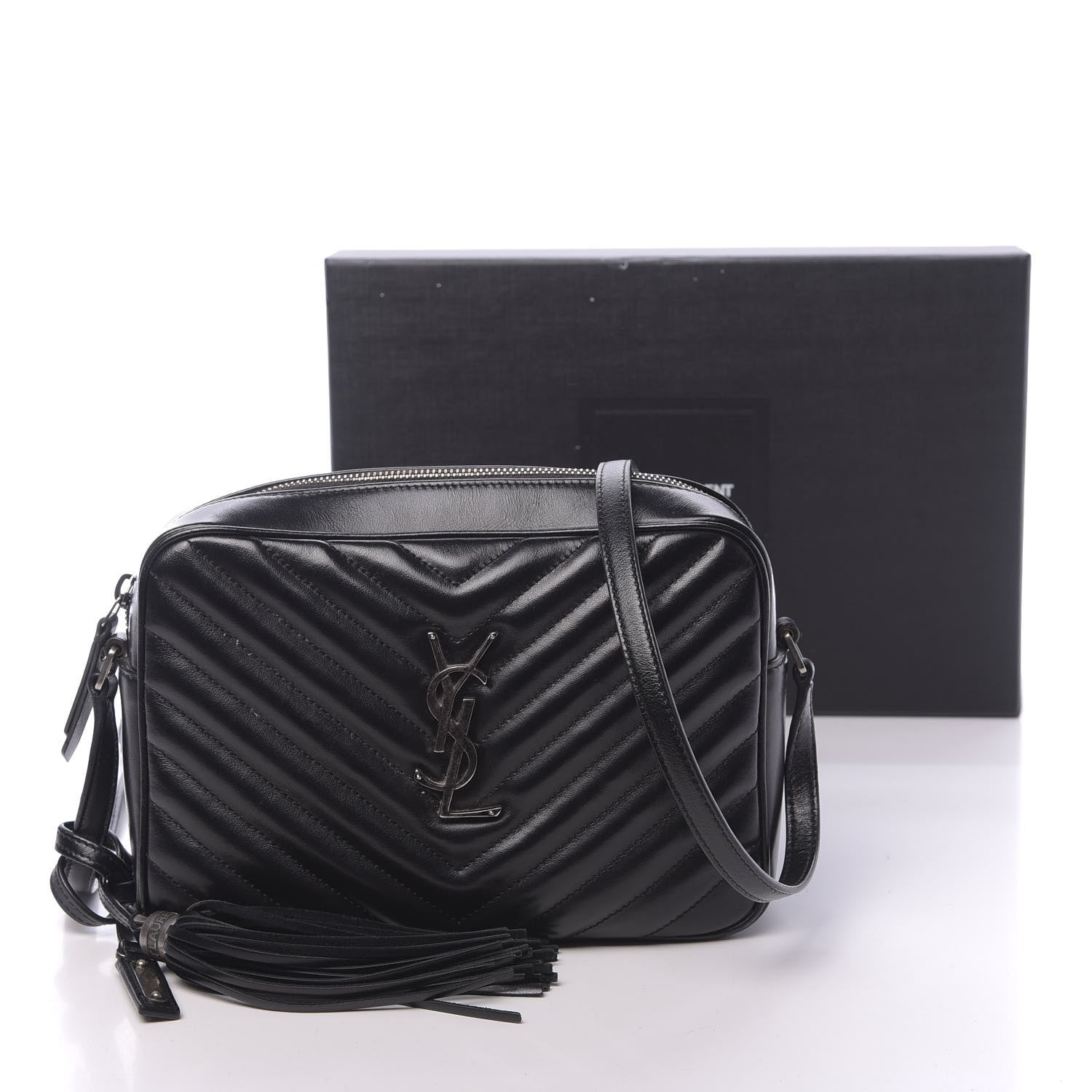 Saint Laurent Calfskin Matelasse Monogram Lou Camera Bag Black 11 of 11