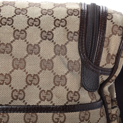 Gucci Monogram Natural Pigskin Large Diaper Bag Beige Ebony Cocoa Dark Chocolate 13 of 15