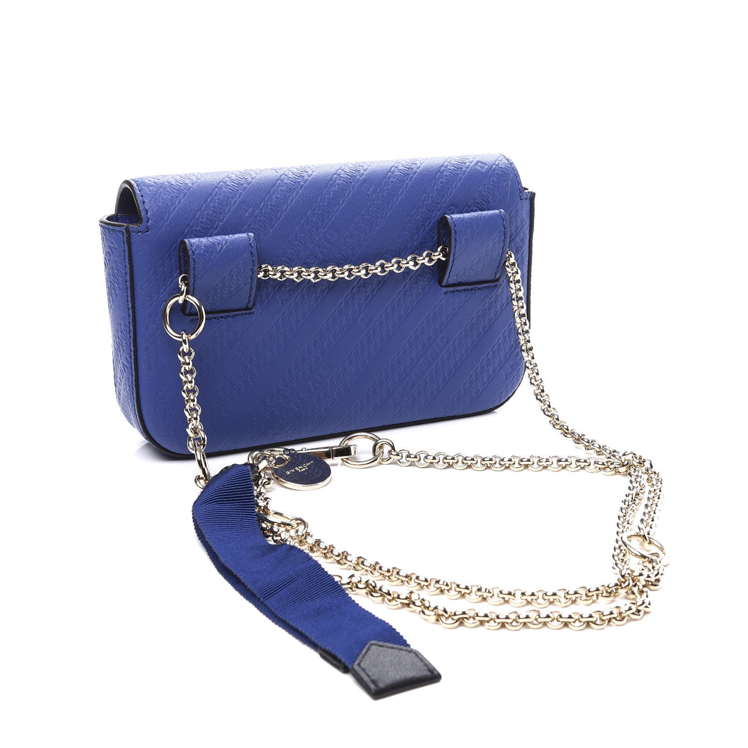 Givenchy Calfskin Chain Embossed Bond Belt Bag Blue 2 of 8