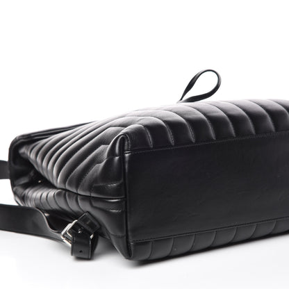 Saint Laurent Calfskin Y Quilted Monogram Medium Loulou Backpack Black 9 of 10