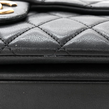 Chanel Calfskin Quilted Medium CC Crown Flap Black 15 of 16